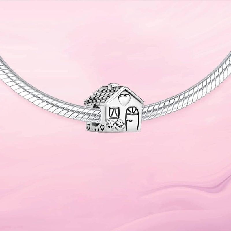 VALGACLS 925 Sterling Silver Family Love Mom Mouse Heart Charms for Bracelets Necklace Valentine's Day Mother's Day Jewelry Charm for Women - Image 2